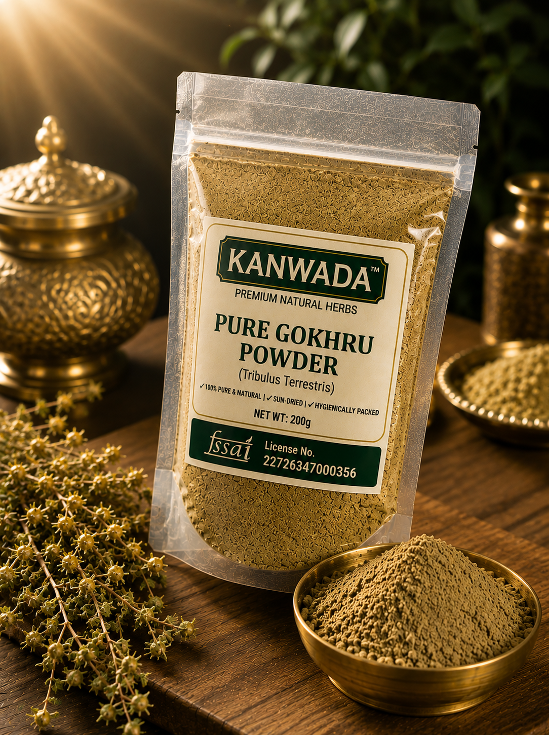 Kanwada Pure Gokhru Powder (200g) | Natural Herbal Nutritional Supplement