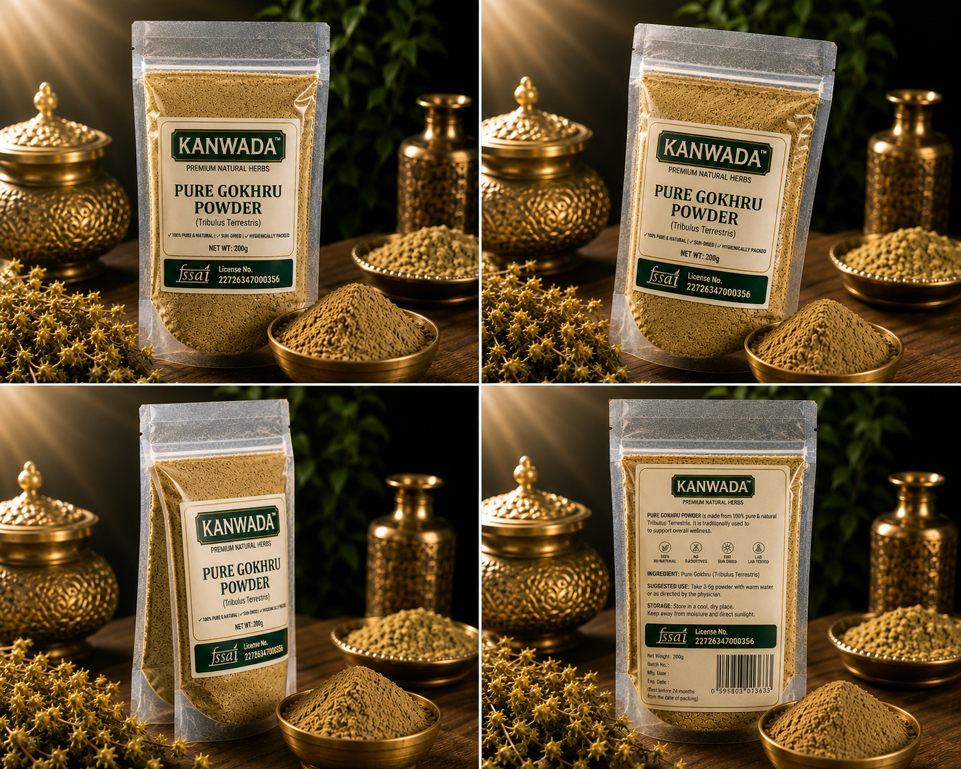 Kanwada Pure Gokhru Powder (200g) | Natural Herbal Nutritional Supplement